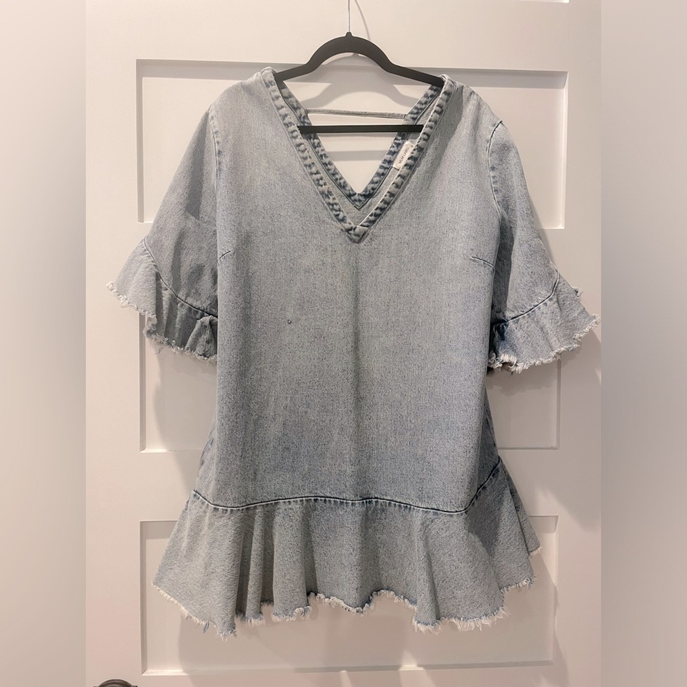 MLM Label Light Denim Top or Mini Dress, Size M